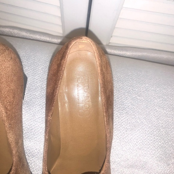 Franco Sarto square toe blocked heels Carmel suede Color size 7.5 - Picture 5 of 7